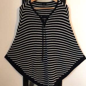 Talbots Navy Blue Poncho-Sweater